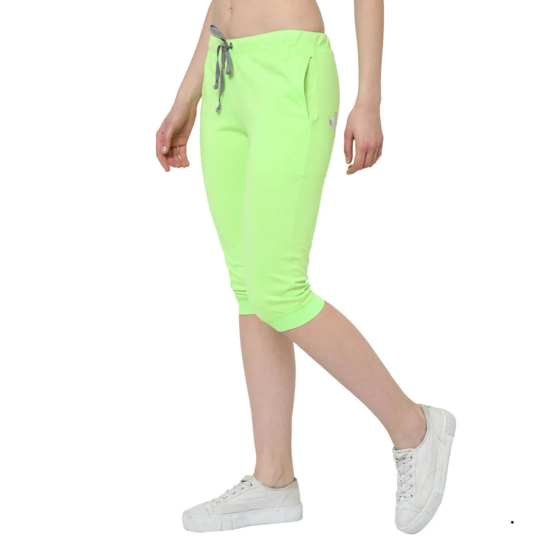 Vimal Jonney Green 3/4th Capri for Women