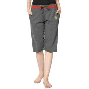 Vimal Jonney Grey 3/4th Capri For Women's