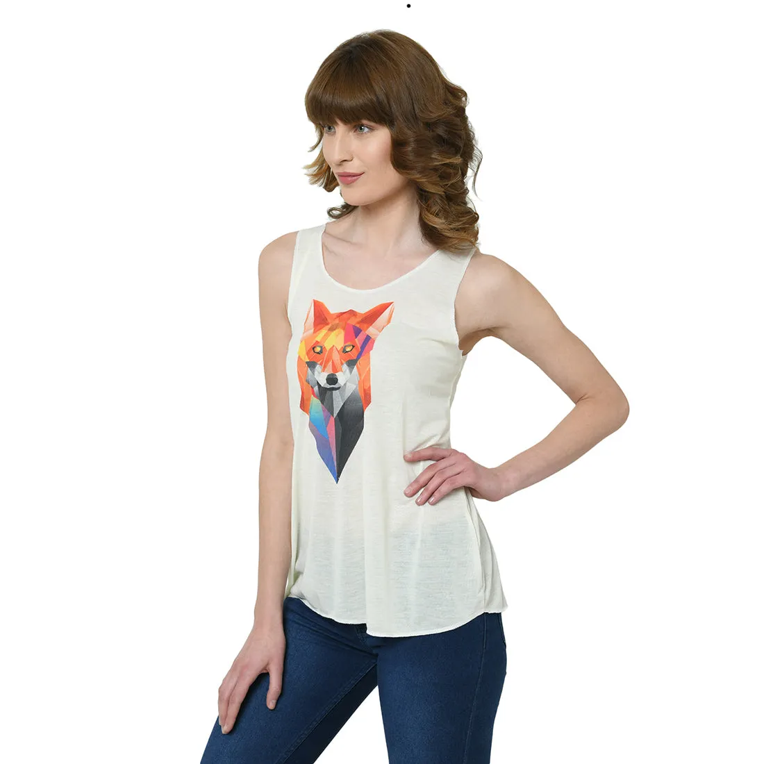 Vimal Jonney White Tank Top For Women's