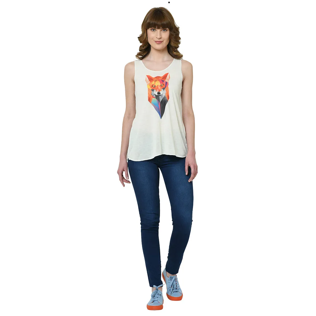Vimal Jonney White Tank Top For Women's