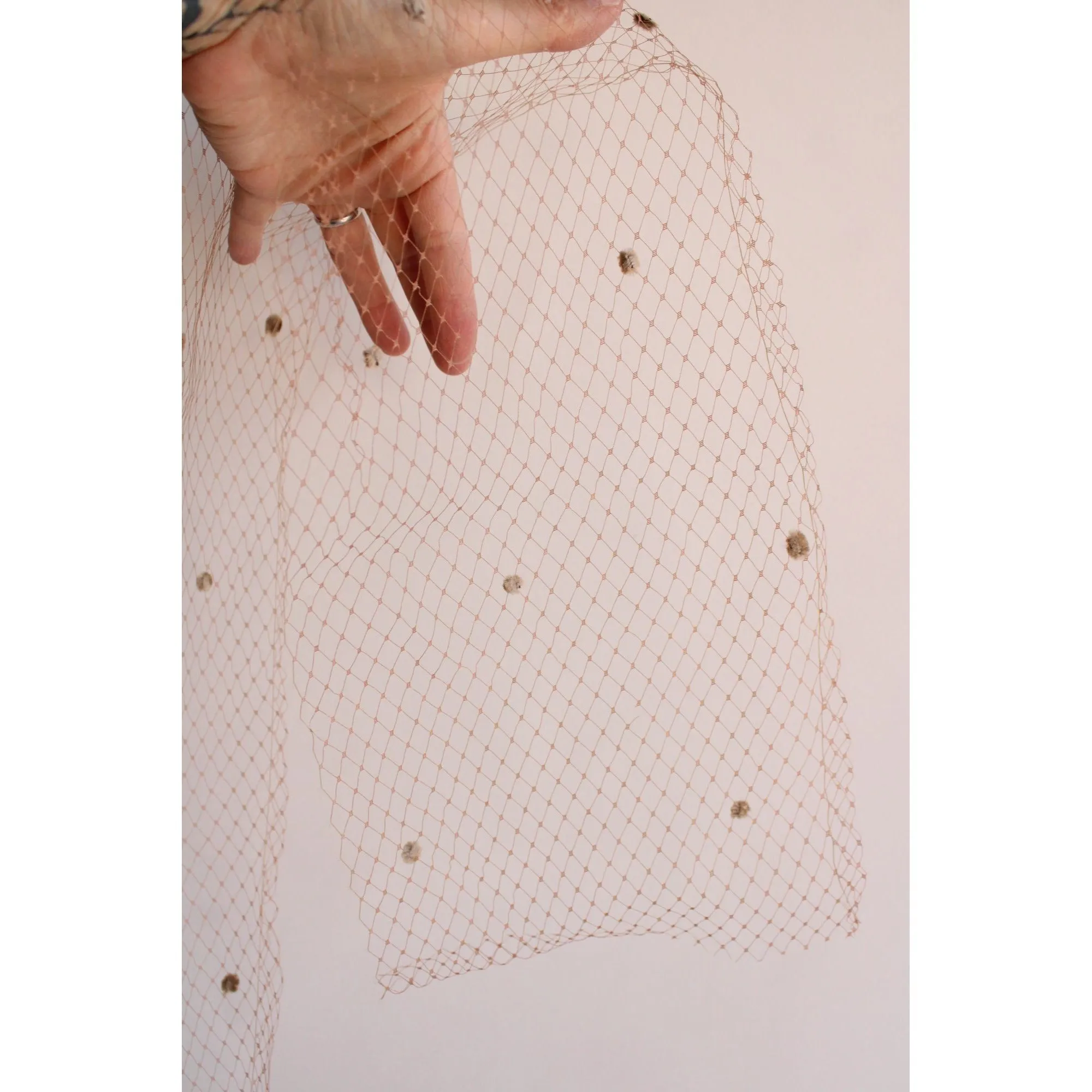 Vintage 1930s 1940s Birdcage Netting, 9" Wide Brown, 2 Yards