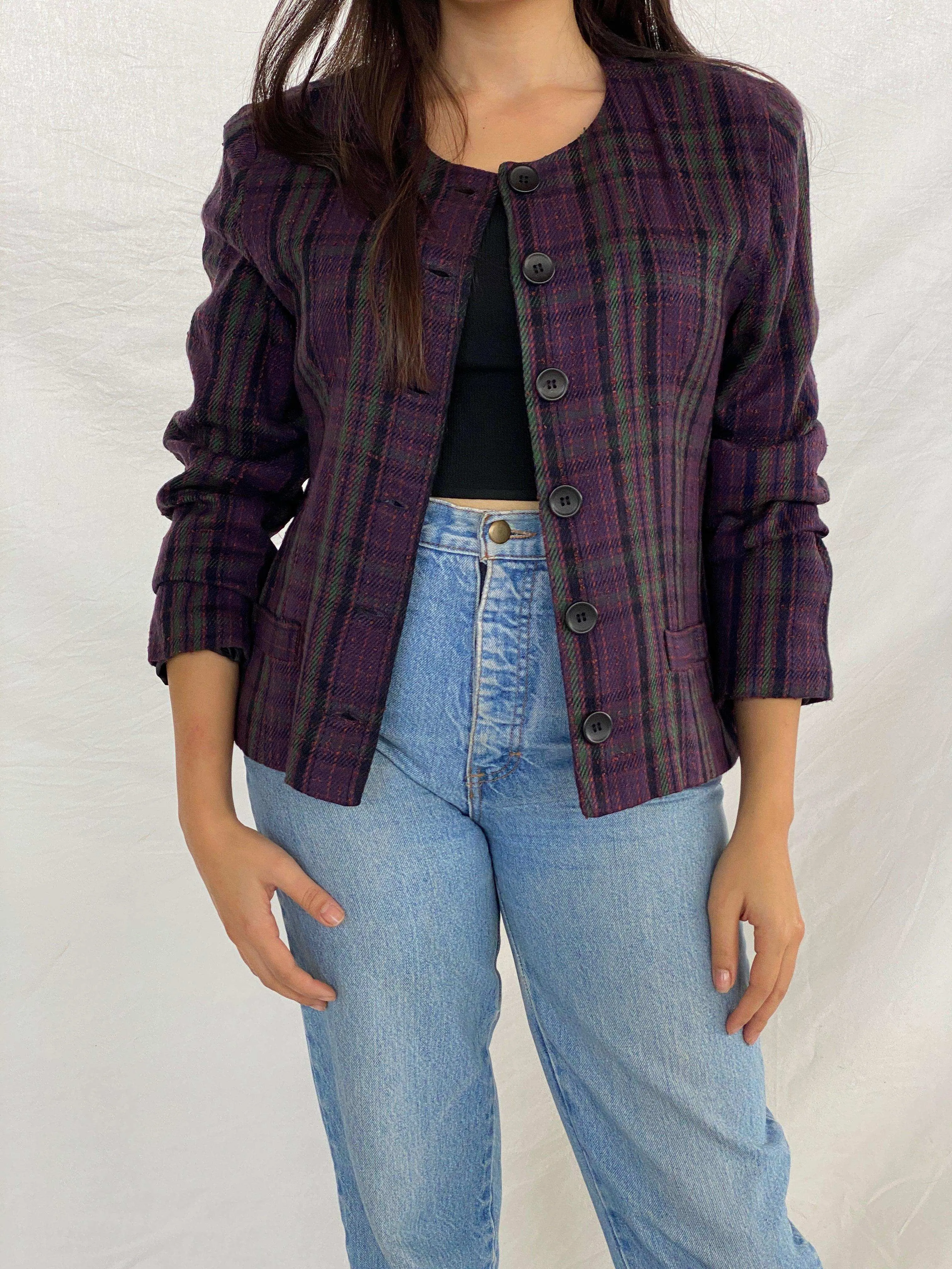 Vintage 90s Bedford Fair Striped Blazer