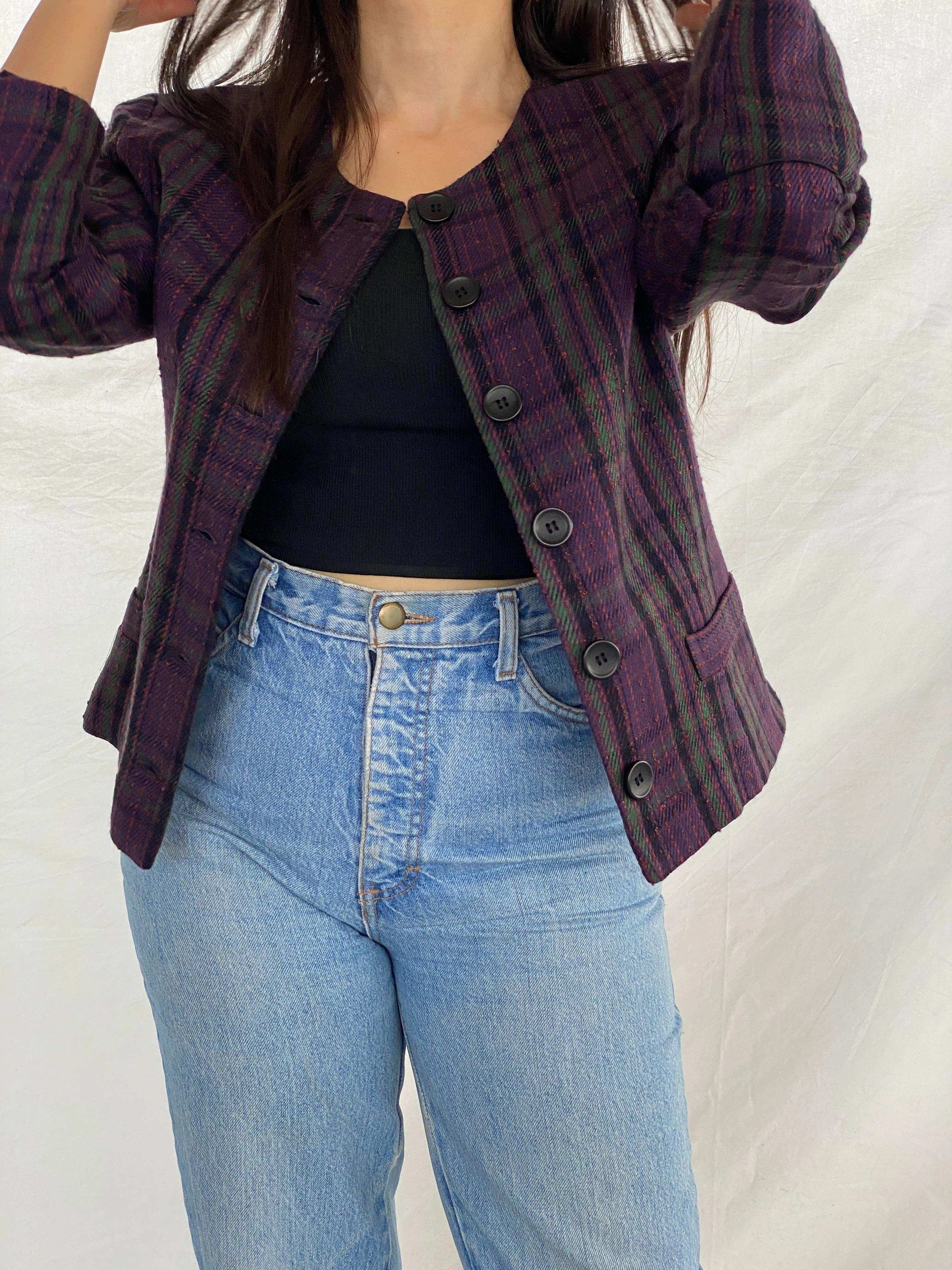 Vintage 90s Bedford Fair Striped Blazer