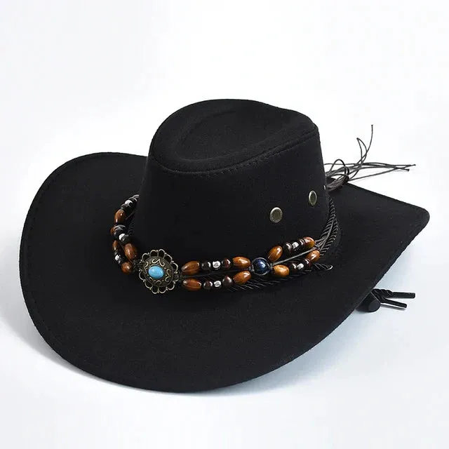 Vintage Big-edge Artificial Suede Western Cowboy Hats