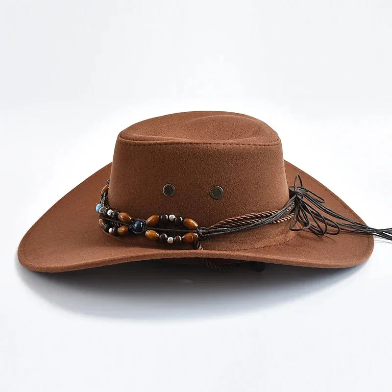 Vintage Big-edge Artificial Suede Western Cowboy Hats