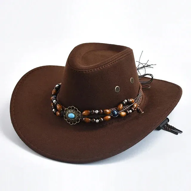 Vintage Big-edge Artificial Suede Western Cowboy Hats