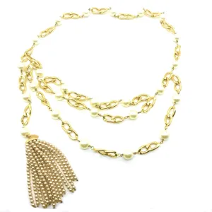 Vintage Chanel Pearl Necklace/Belt with Pearl Tassel