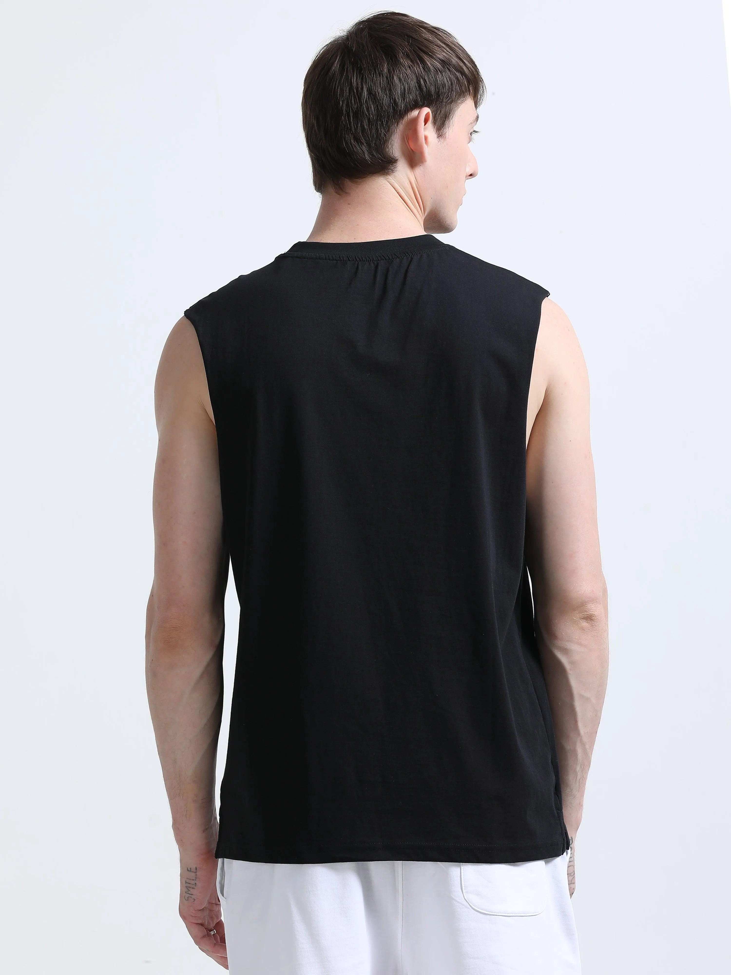 Vintage Charmer Sleeveless T-Shirt - Black