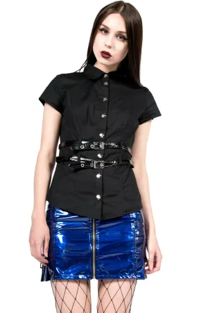 Vintage Cyber Goth Belt Shirt