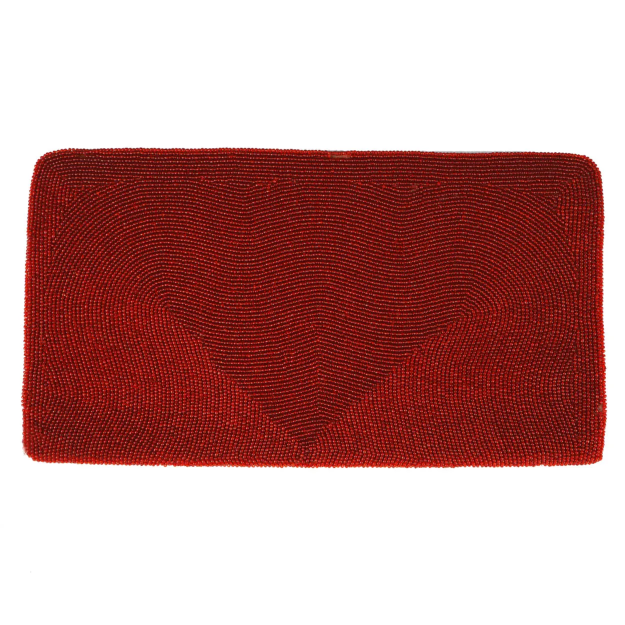 Vintage Evening Clutch Opera Purse Red Beaded Satin Zingraff Paris