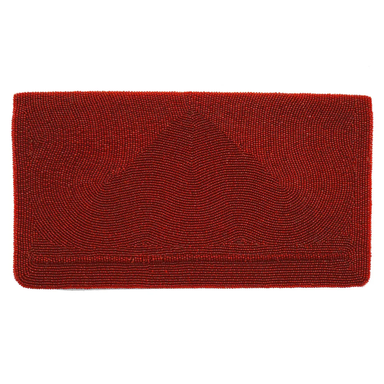 Vintage Evening Clutch Opera Purse Red Beaded Satin Zingraff Paris