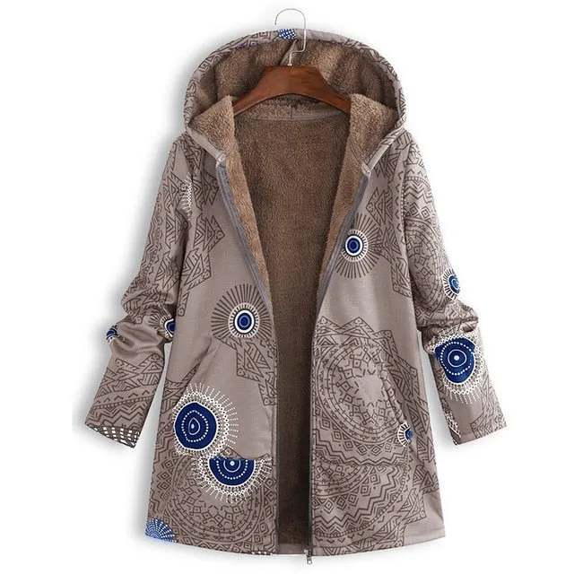Vintage Floral Chic Hooded Jacket