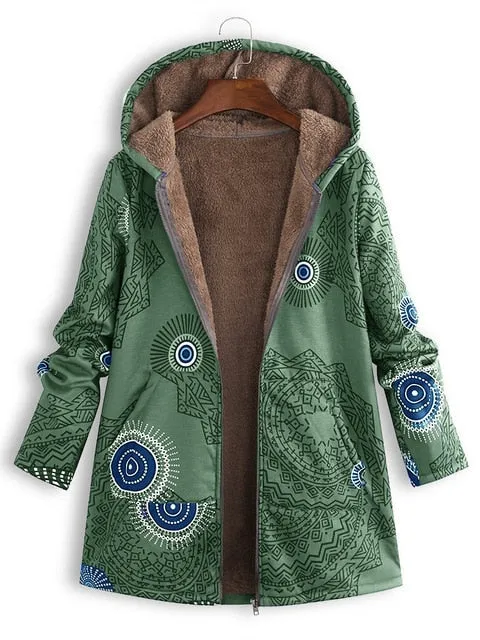 Vintage Floral Chic Hooded Jacket