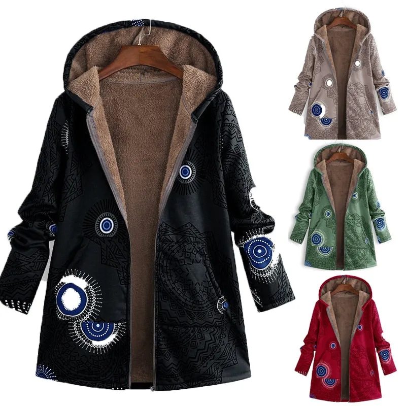 Vintage Floral Chic Hooded Jacket