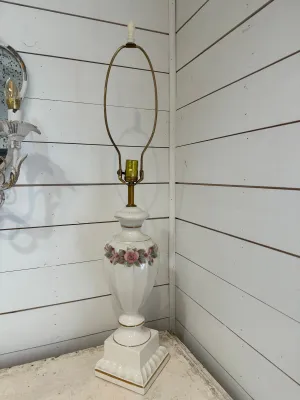 Vintage Floral Lamp with ceramic 3D floral Capodimonte Style