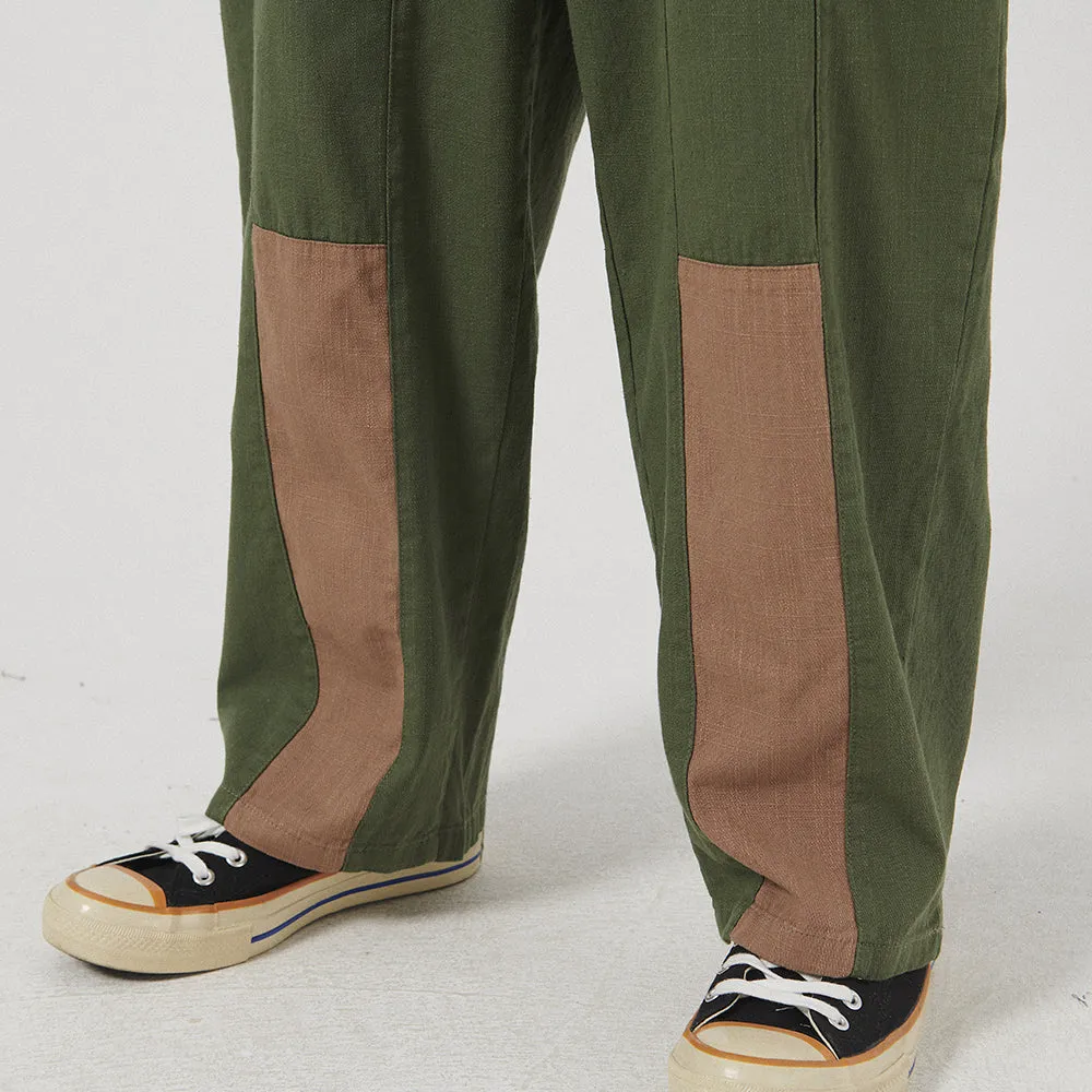 Vintage Look Patchwork Wide Leg Men Pants