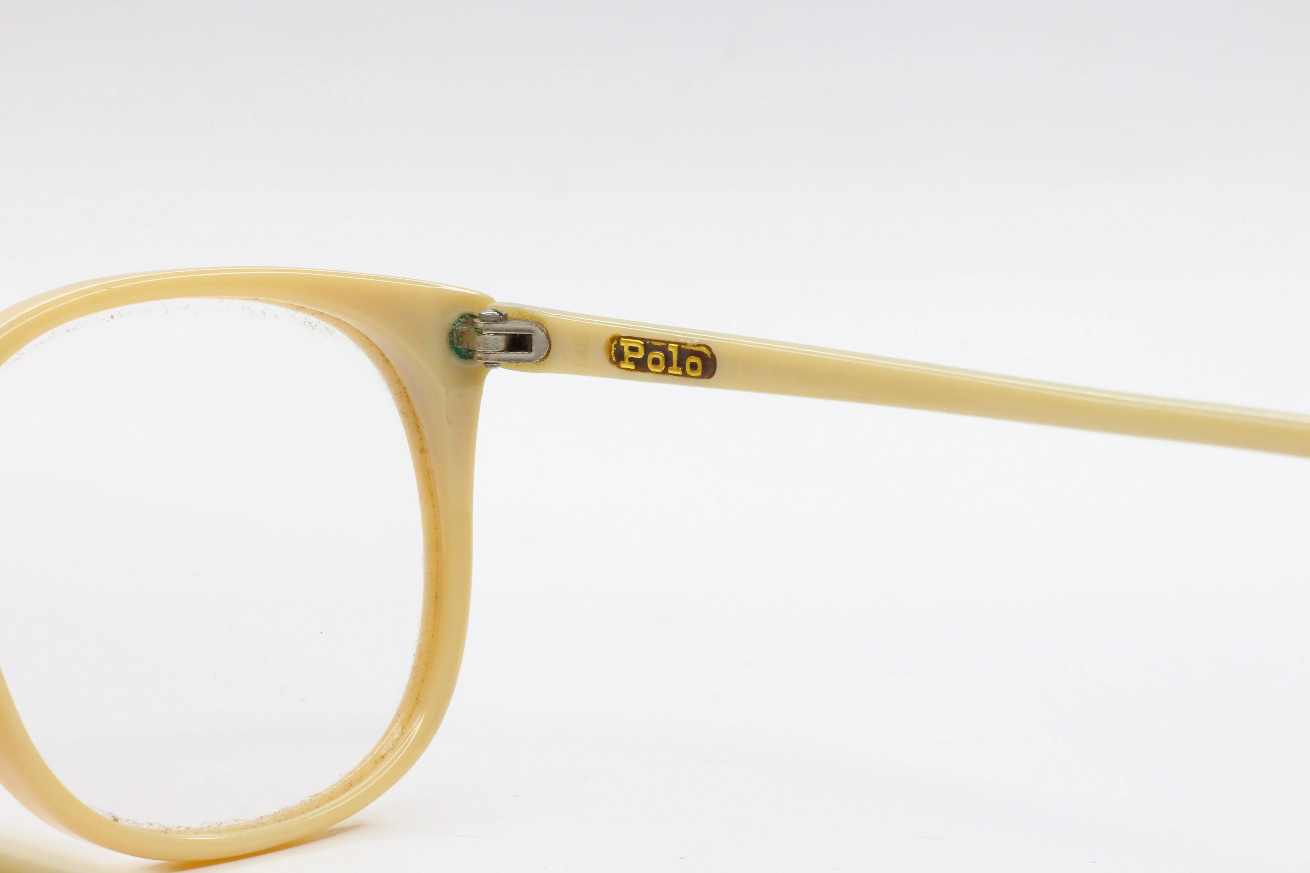 Vintage RALPH LAUREN POLO 25 FLEX Eyeglasses Plastic Beige Retro 1980's NEW