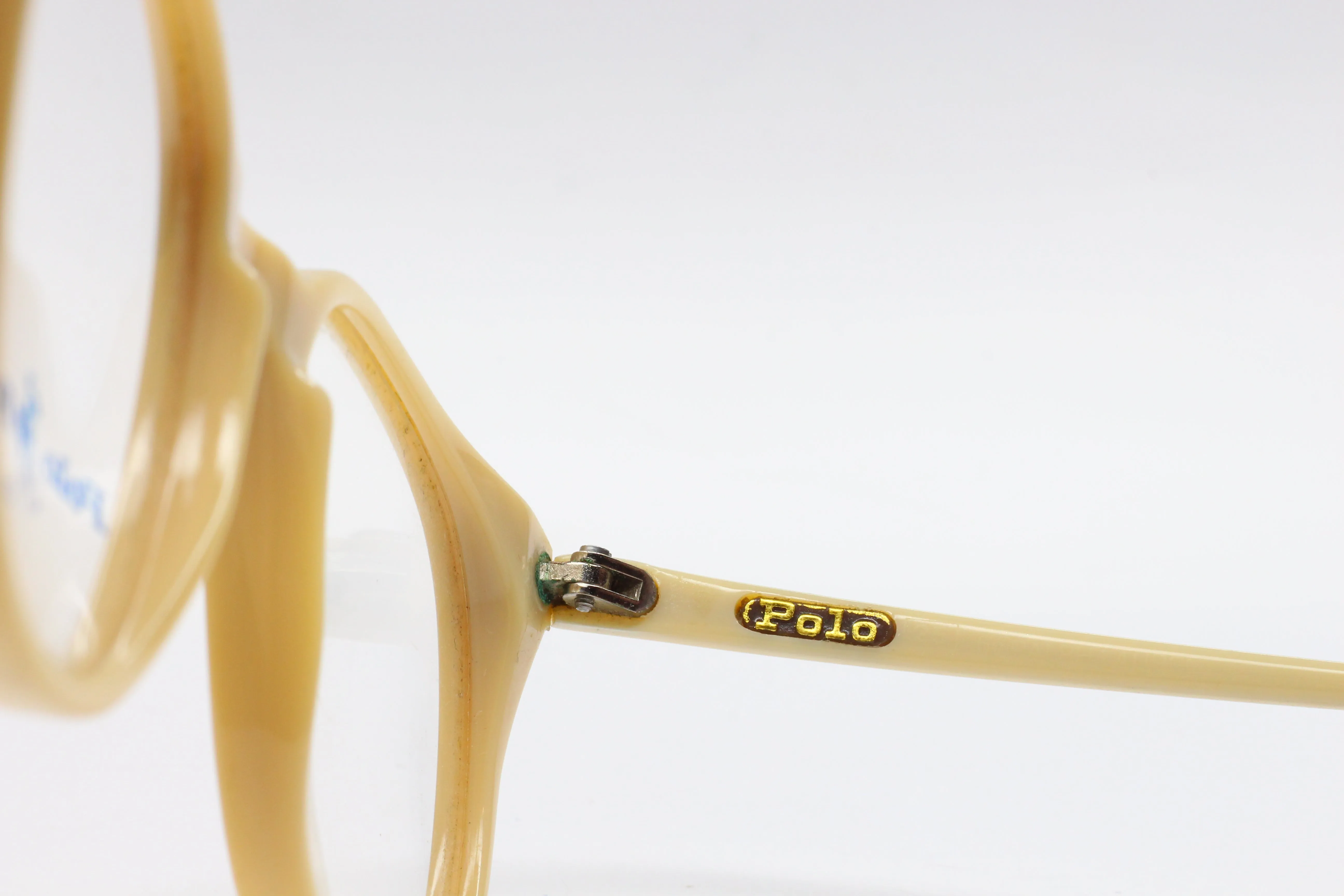 Vintage RALPH LAUREN POLO 25 FLEX Eyeglasses Plastic Beige Retro 1980's NEW