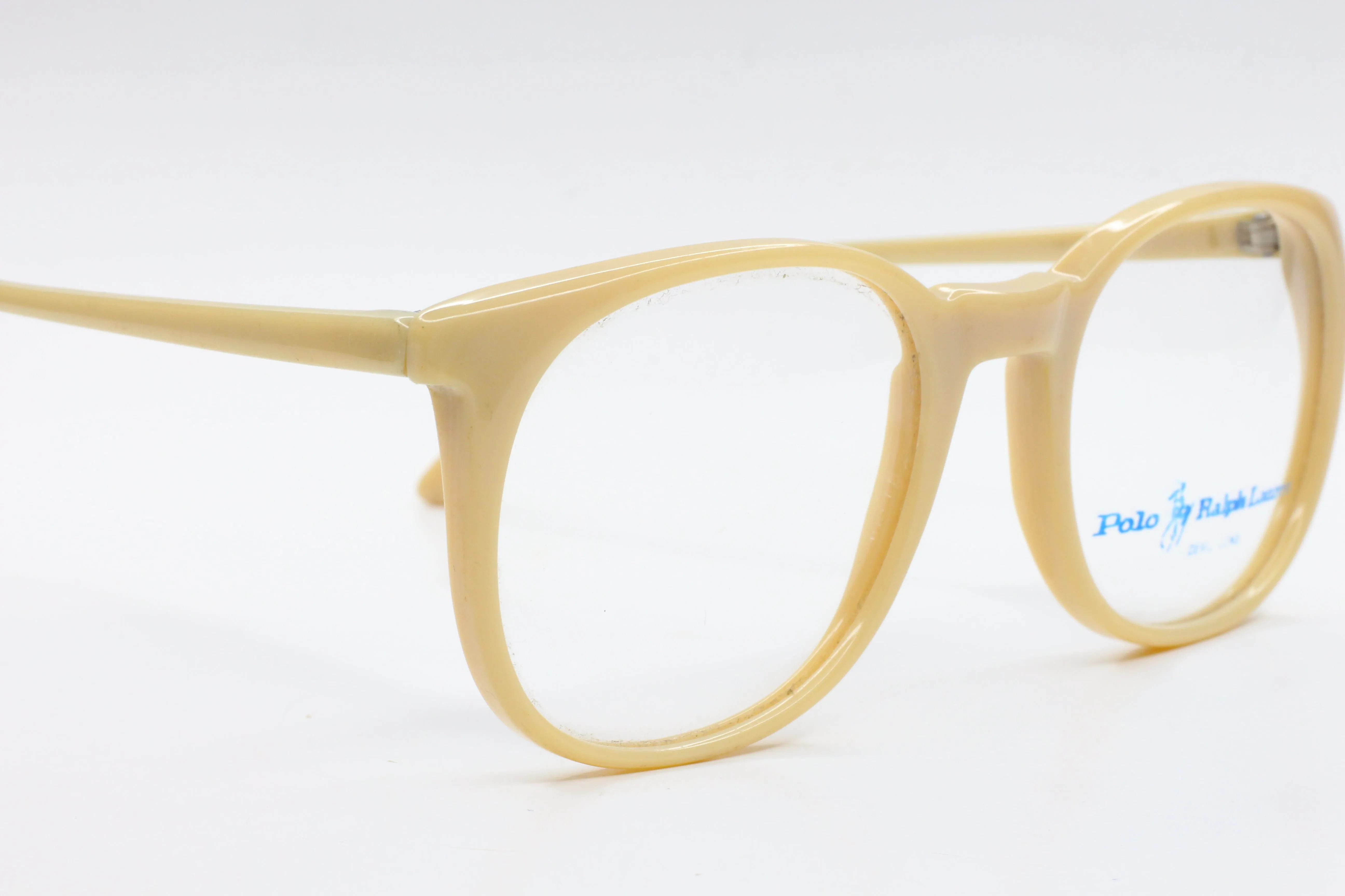 Vintage RALPH LAUREN POLO 25 FLEX Eyeglasses Plastic Beige Retro 1980's NEW