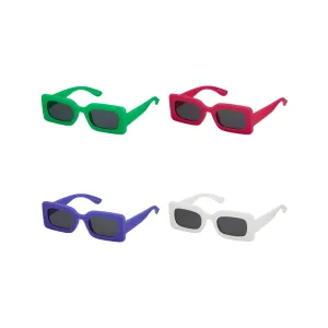 Vintage Rectangle Pop Colors Sunglasses - Adult