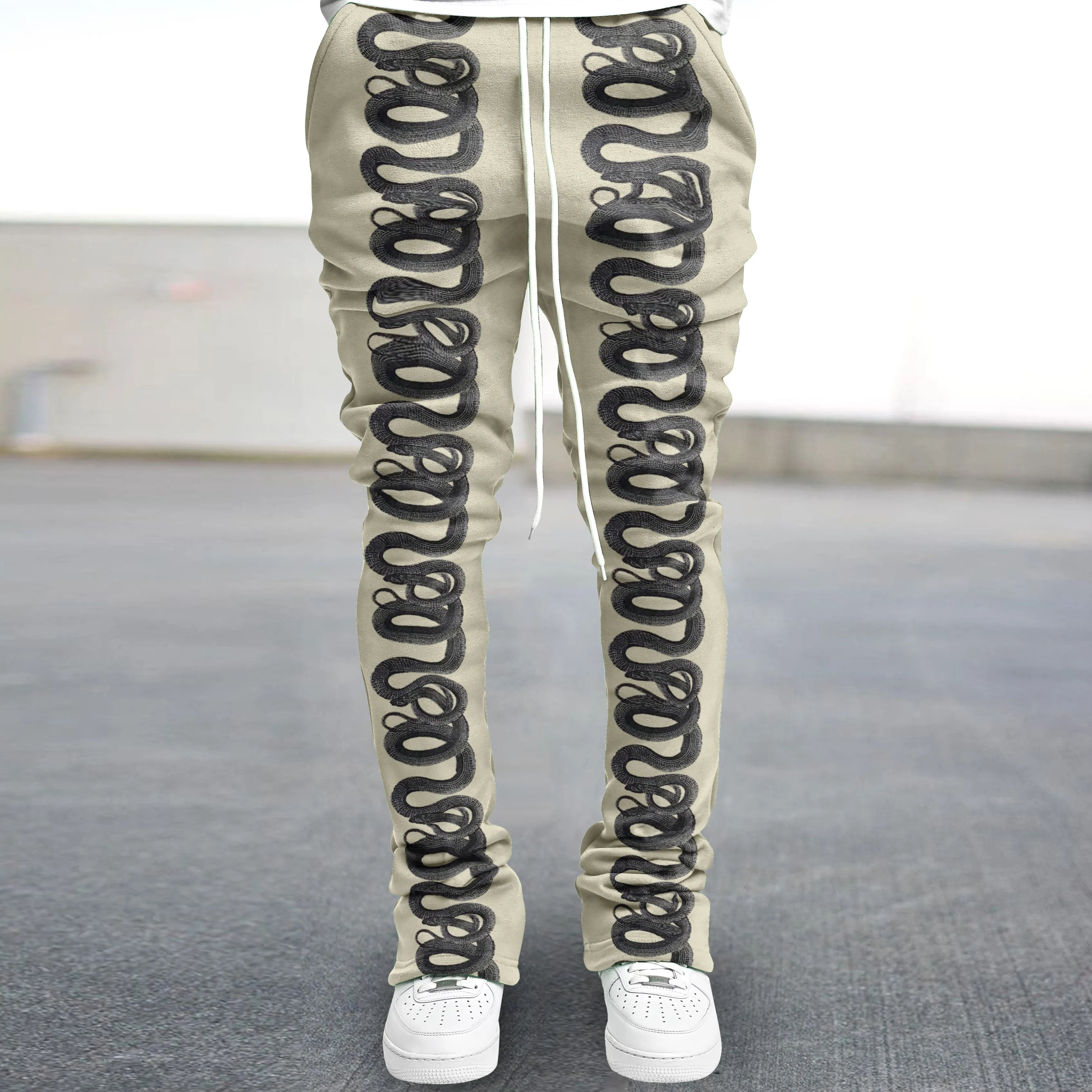 Vintage Snake Print Trendy Street Trousers