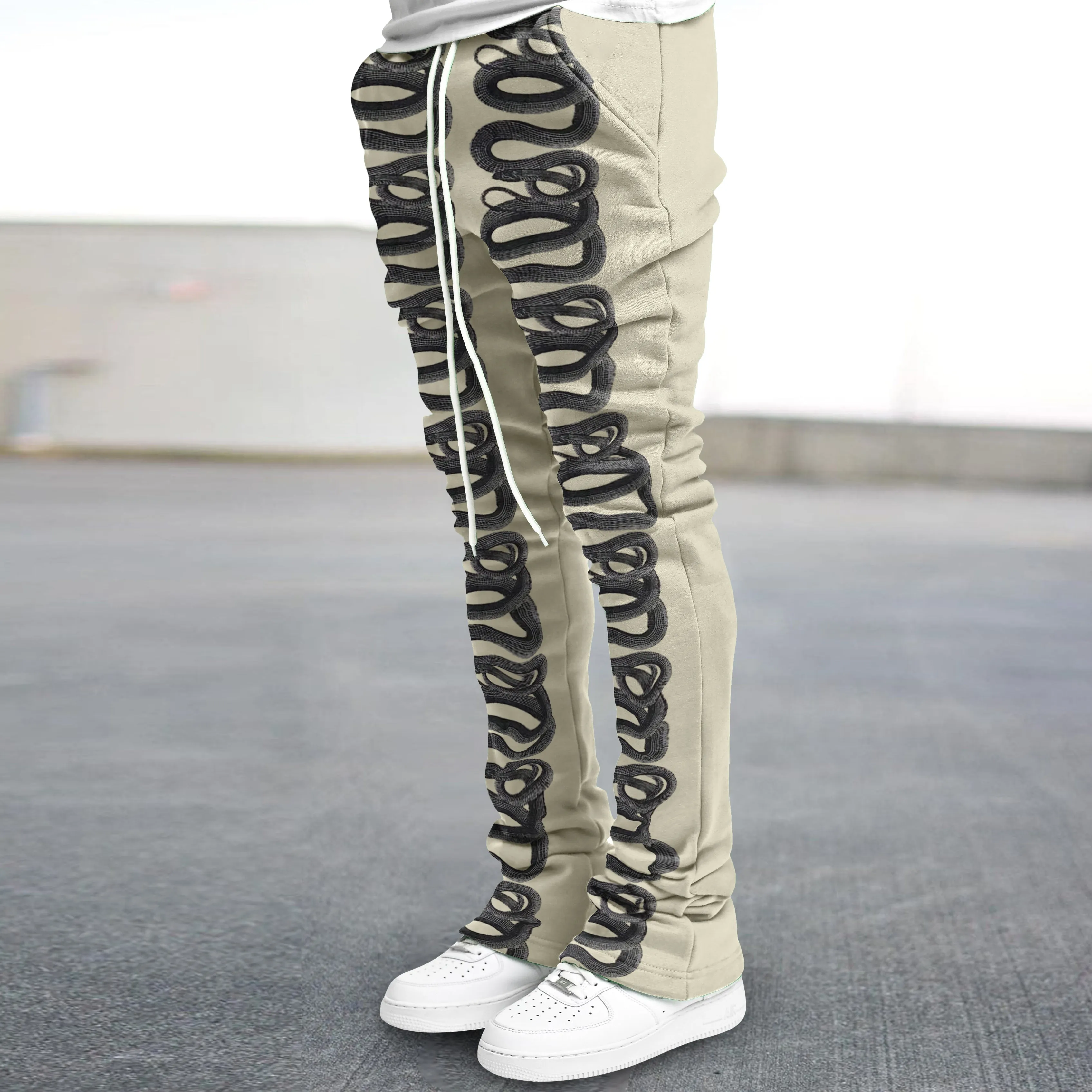 Vintage Snake Print Trendy Street Trousers