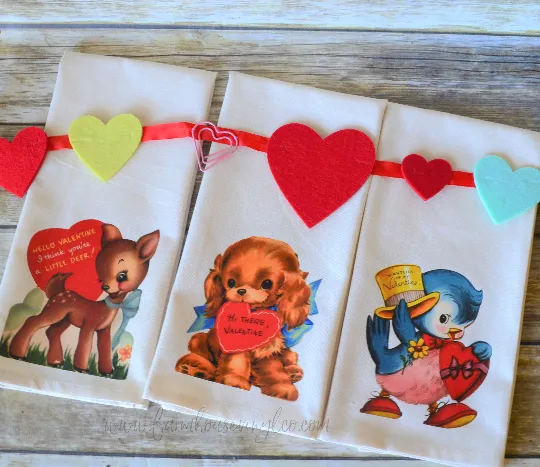 Vintage Valentine's Day Towels