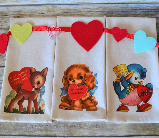 Vintage Valentine's Day Towels