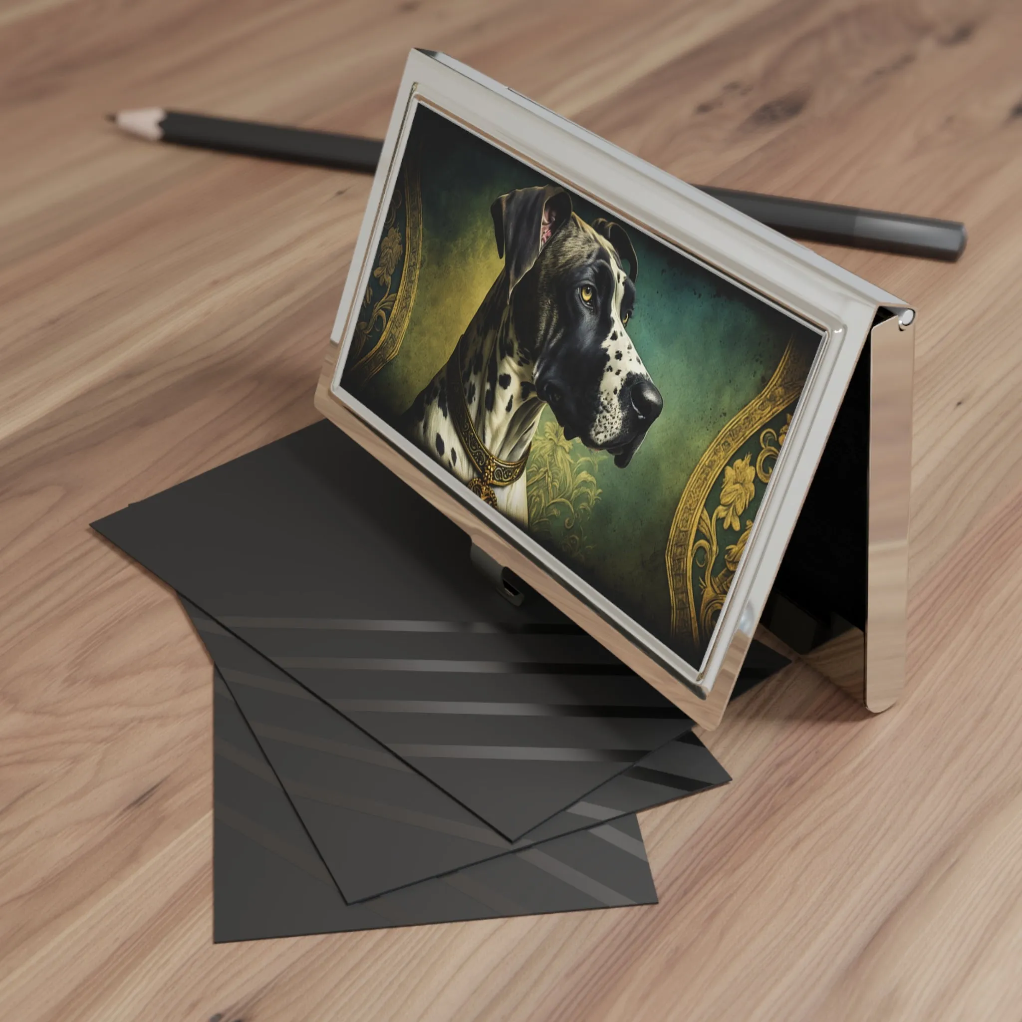 Vintage Victorian Great Dane Business Card Holder