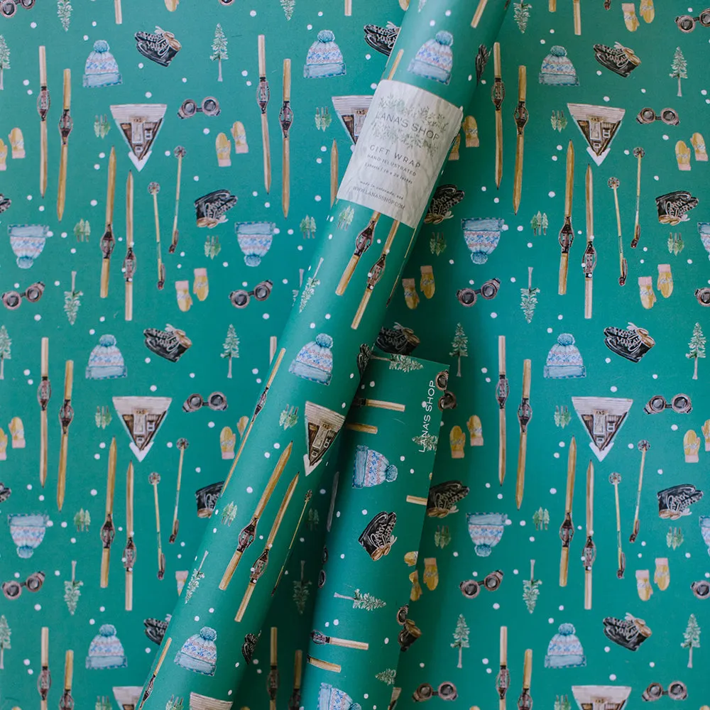 Vintage Winter Gear Gift Wrap