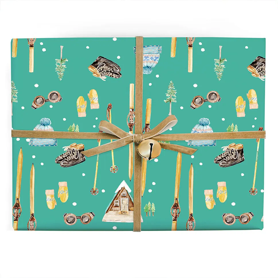 Vintage Winter Gear Gift Wrap