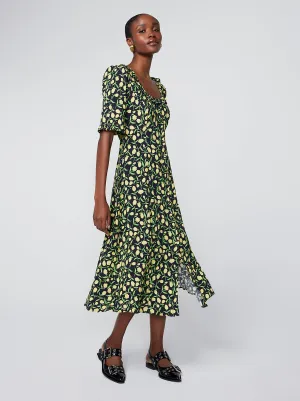 Violette Yellow Tulip Print Dress