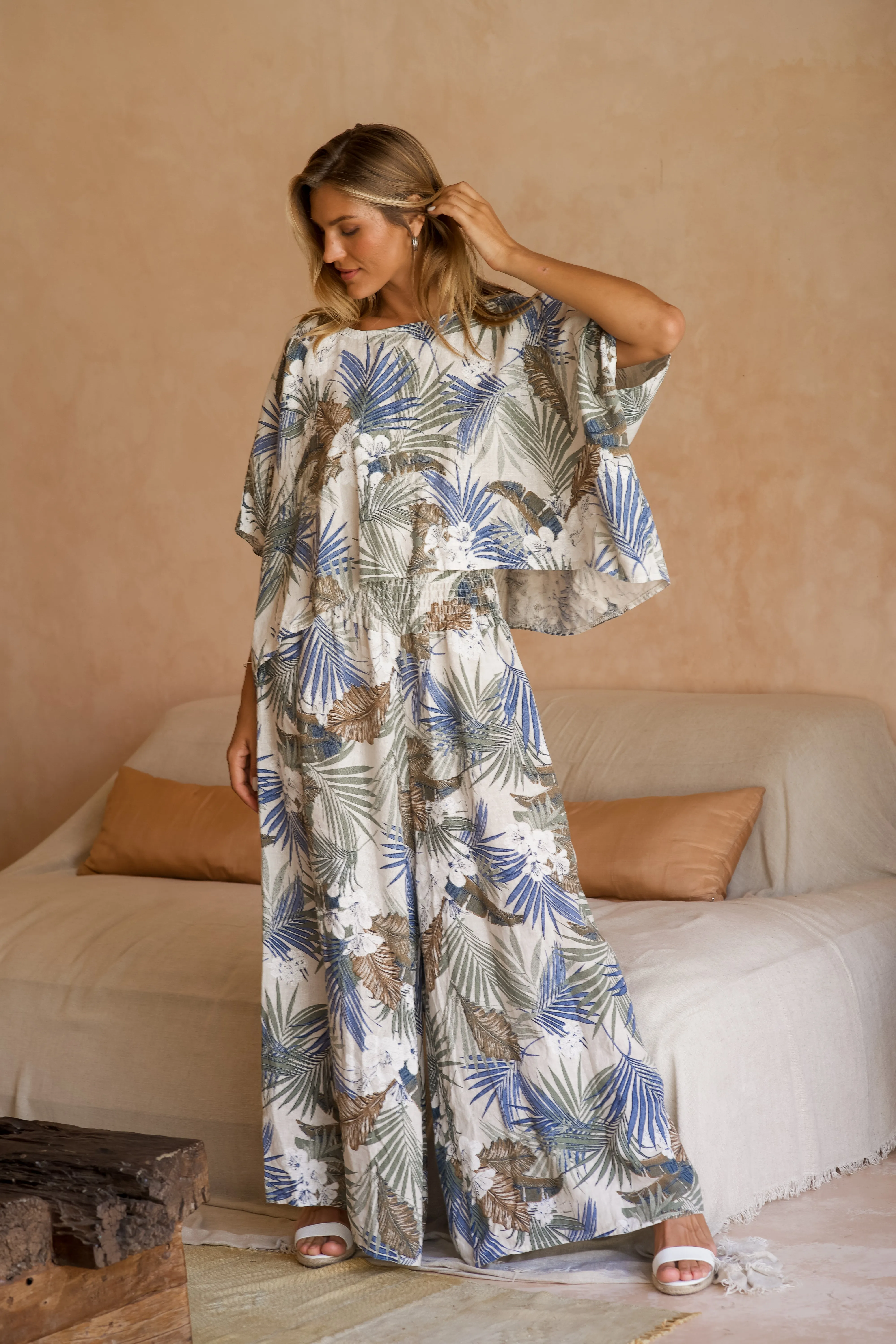 VLSP004 (24P154F) - AMALFI PANT - NATURAL BOTANIC