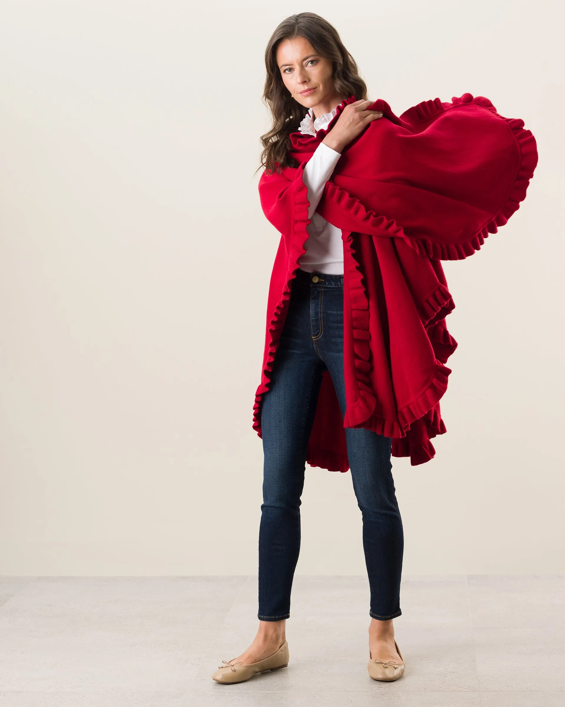 Volant Knitted Cashmere Cape