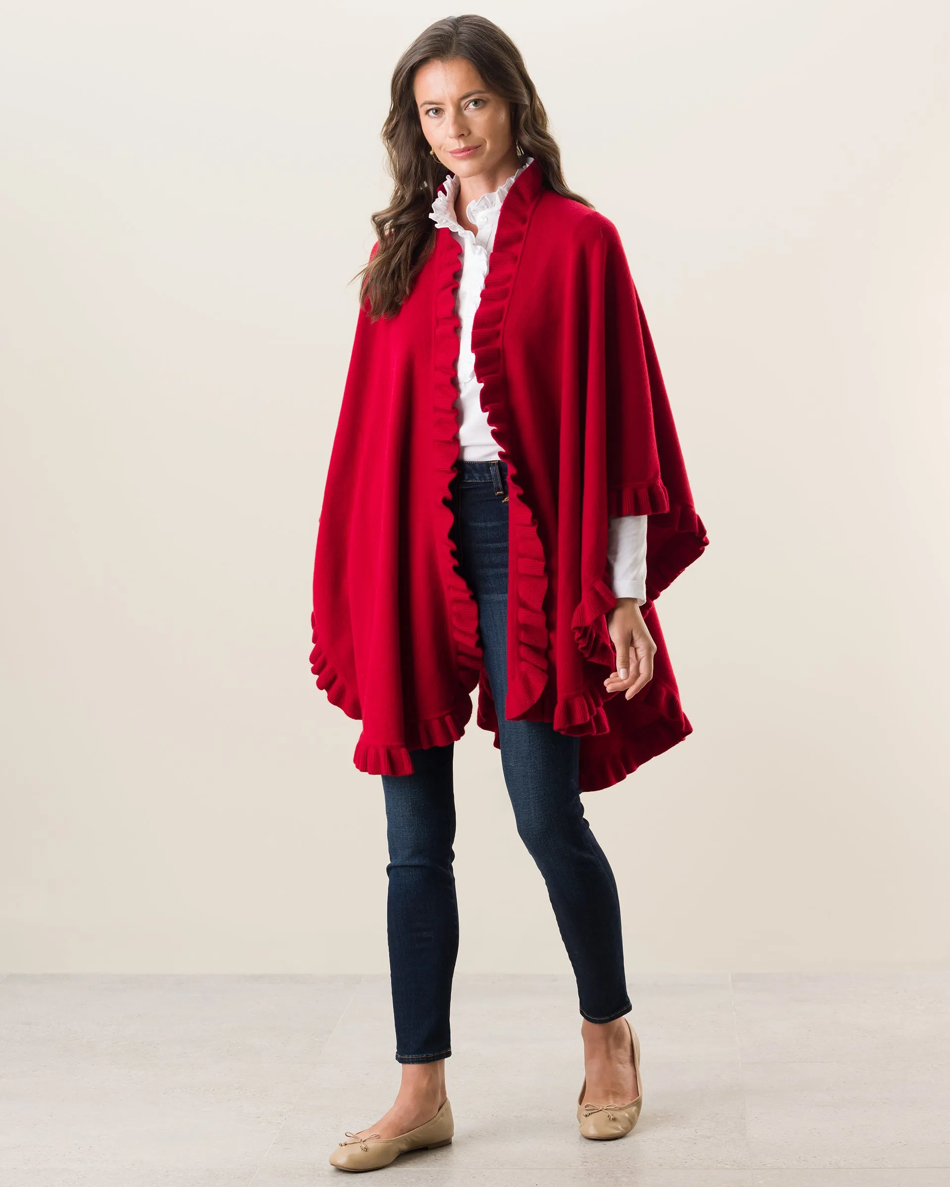 Volant Knitted Cashmere Cape