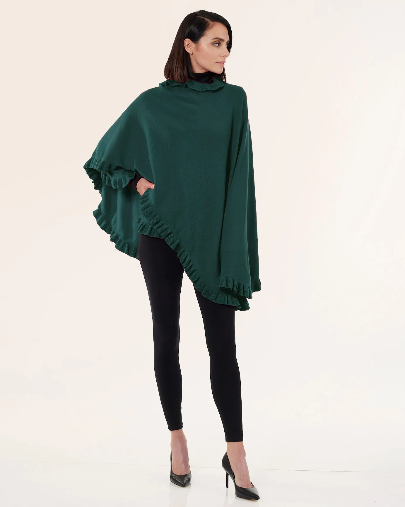Volant Knitted Cashmere Cape