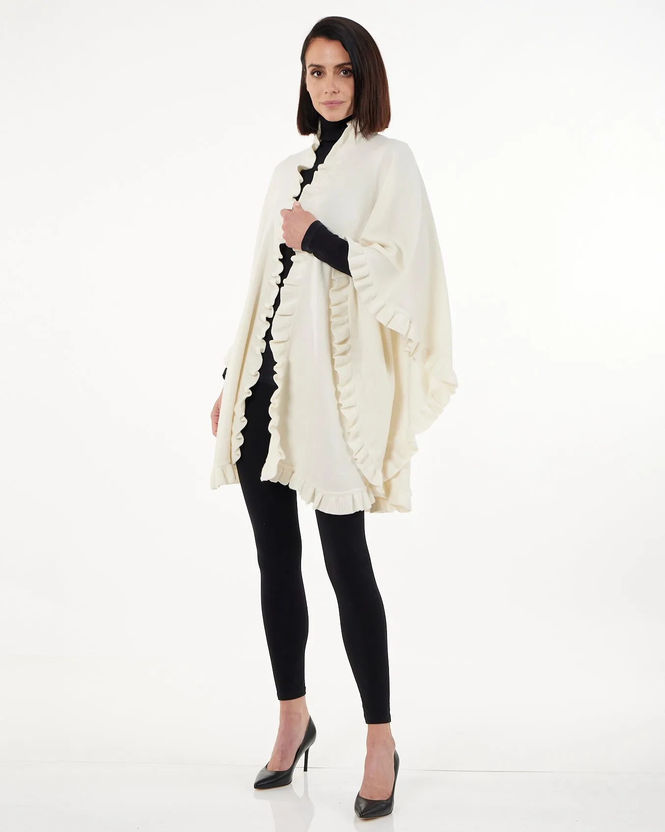 Volant Knitted Cashmere Cape