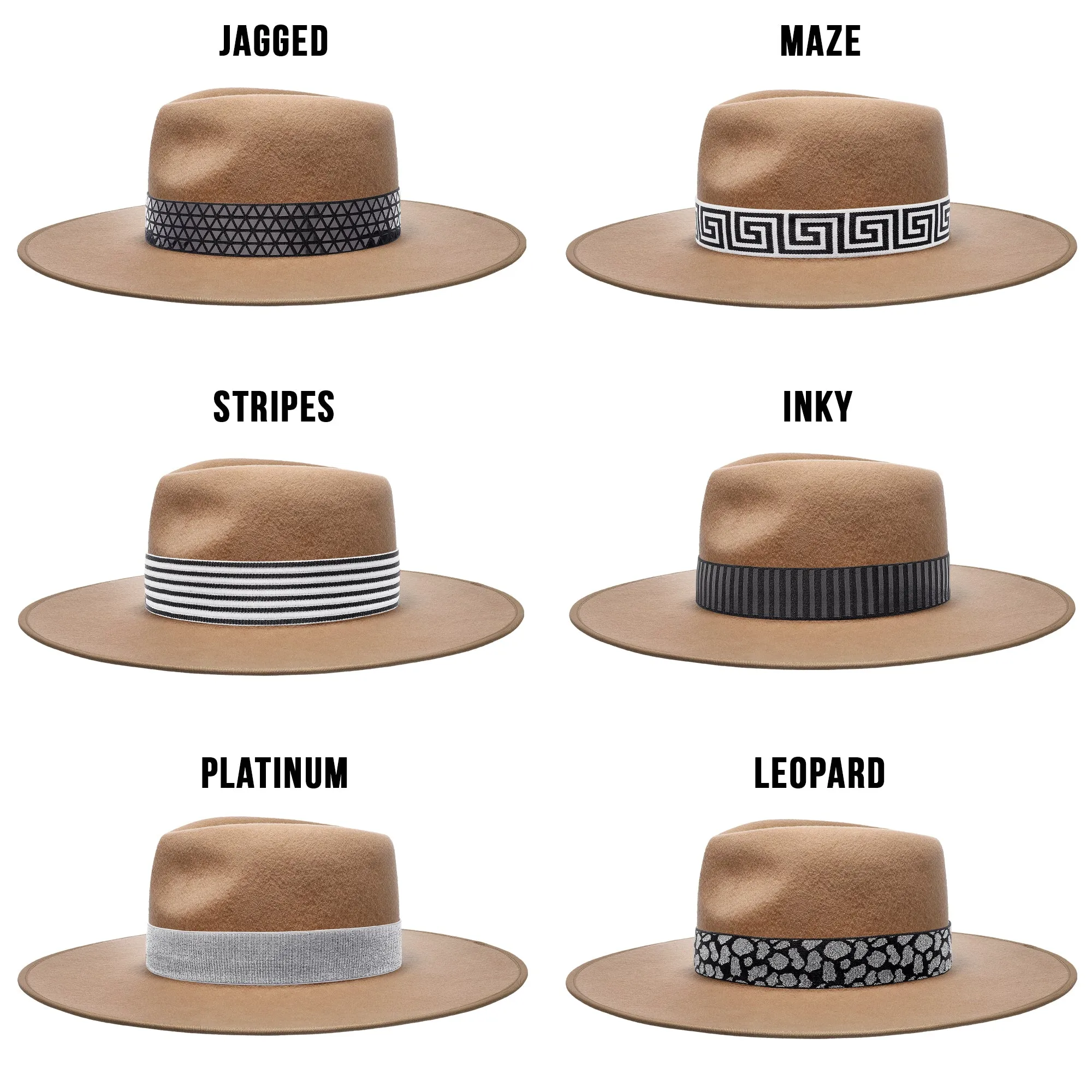 Walrus Hats Castle Brown w/ Festival Bands Wool Fedora Hat