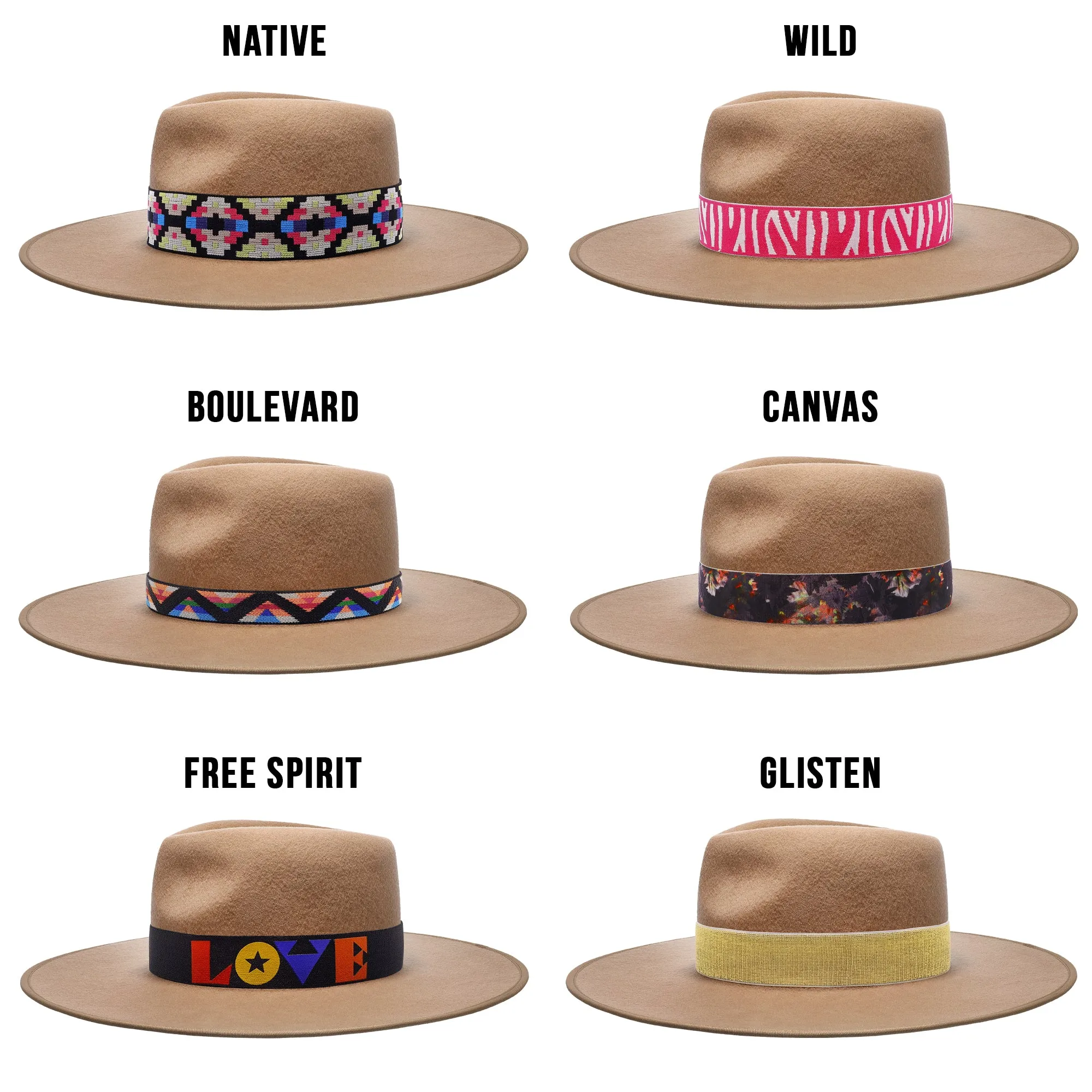 Walrus Hats Castle Brown w/ Festival Bands Wool Fedora Hat