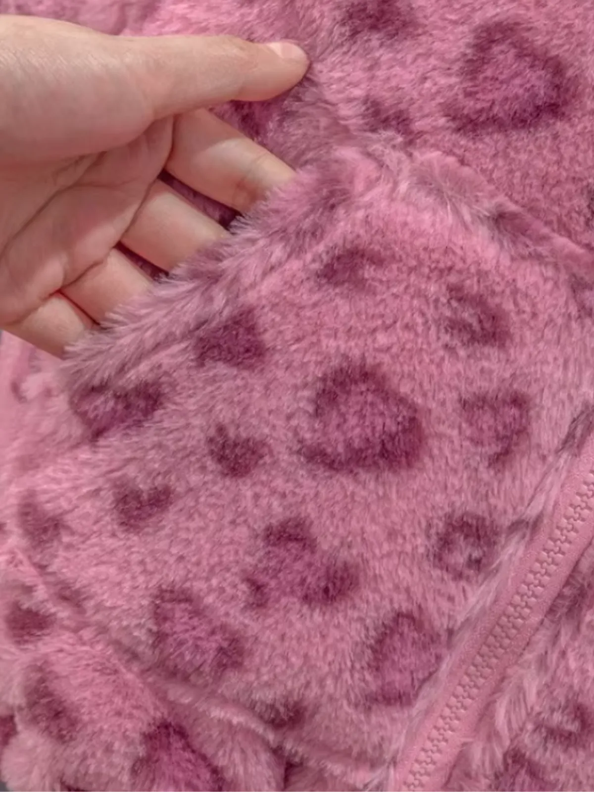 Warm Pink Leopard Hooded Fleece Coat