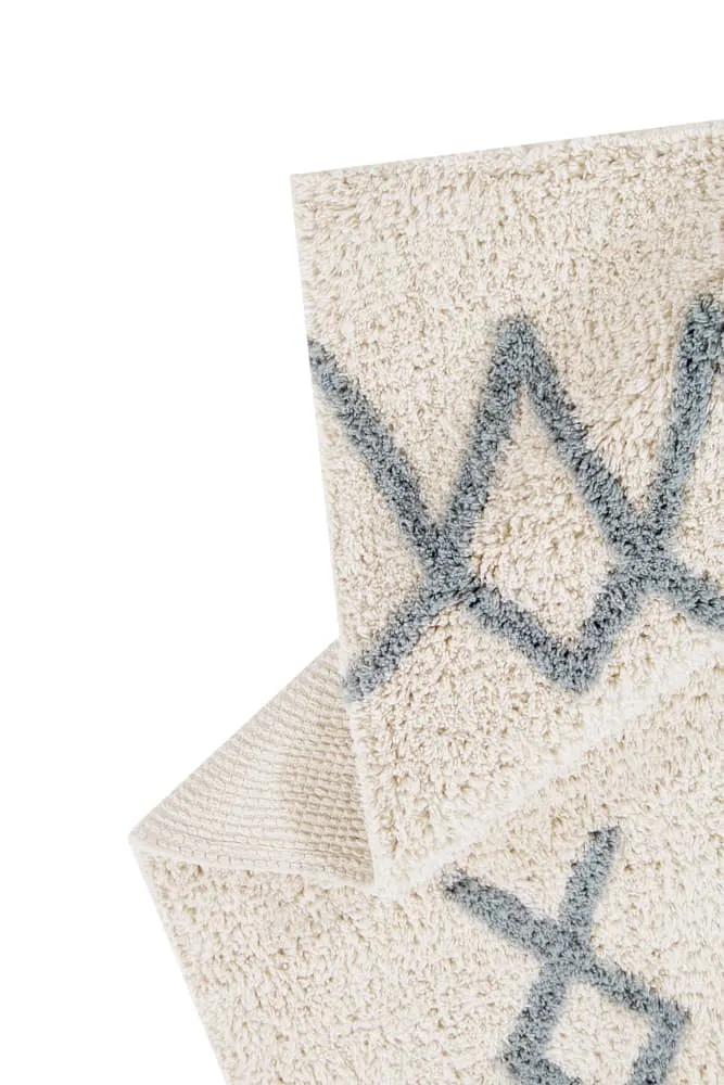 WASHABLE AREA RUG ATLAS NATURAL - BLUE