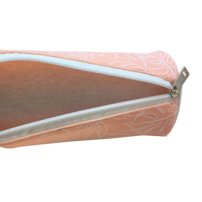 Waterproof Peach Monsteria Cosmetic Case