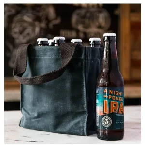 Waxed Canvas 6-Pack Beer Bottle Tote