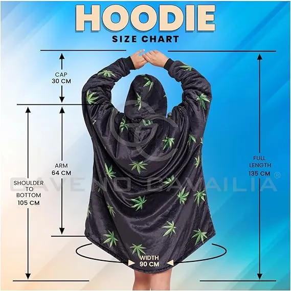 Weed Oodie Style Fleece Oversized Blanket Hoodie - Adults