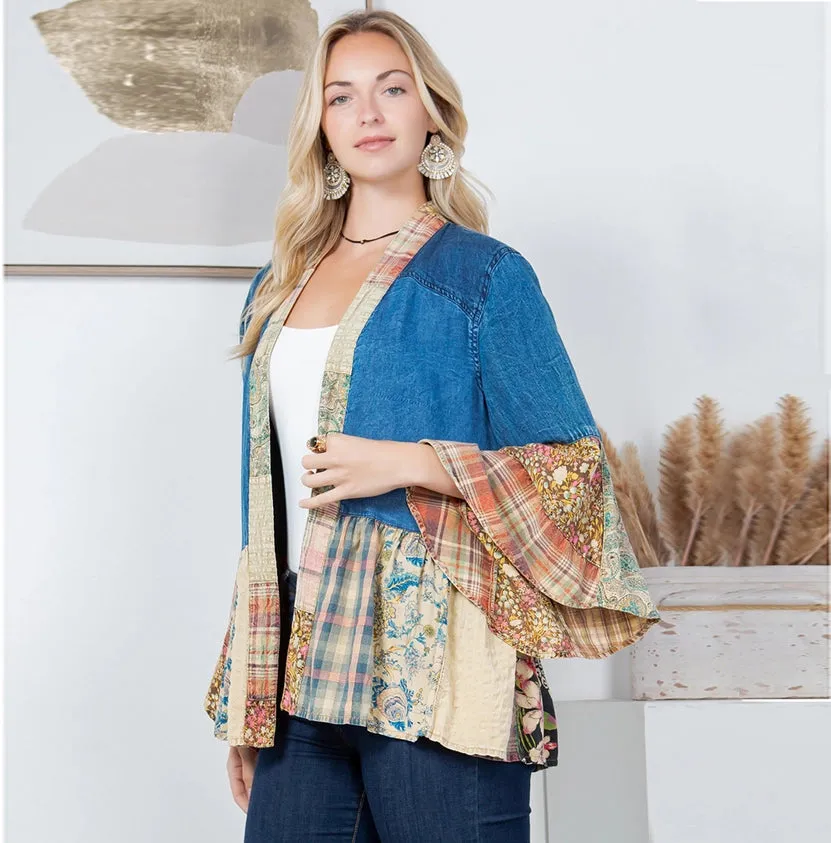 Western Boho Chic: Tiered Patchwork Top