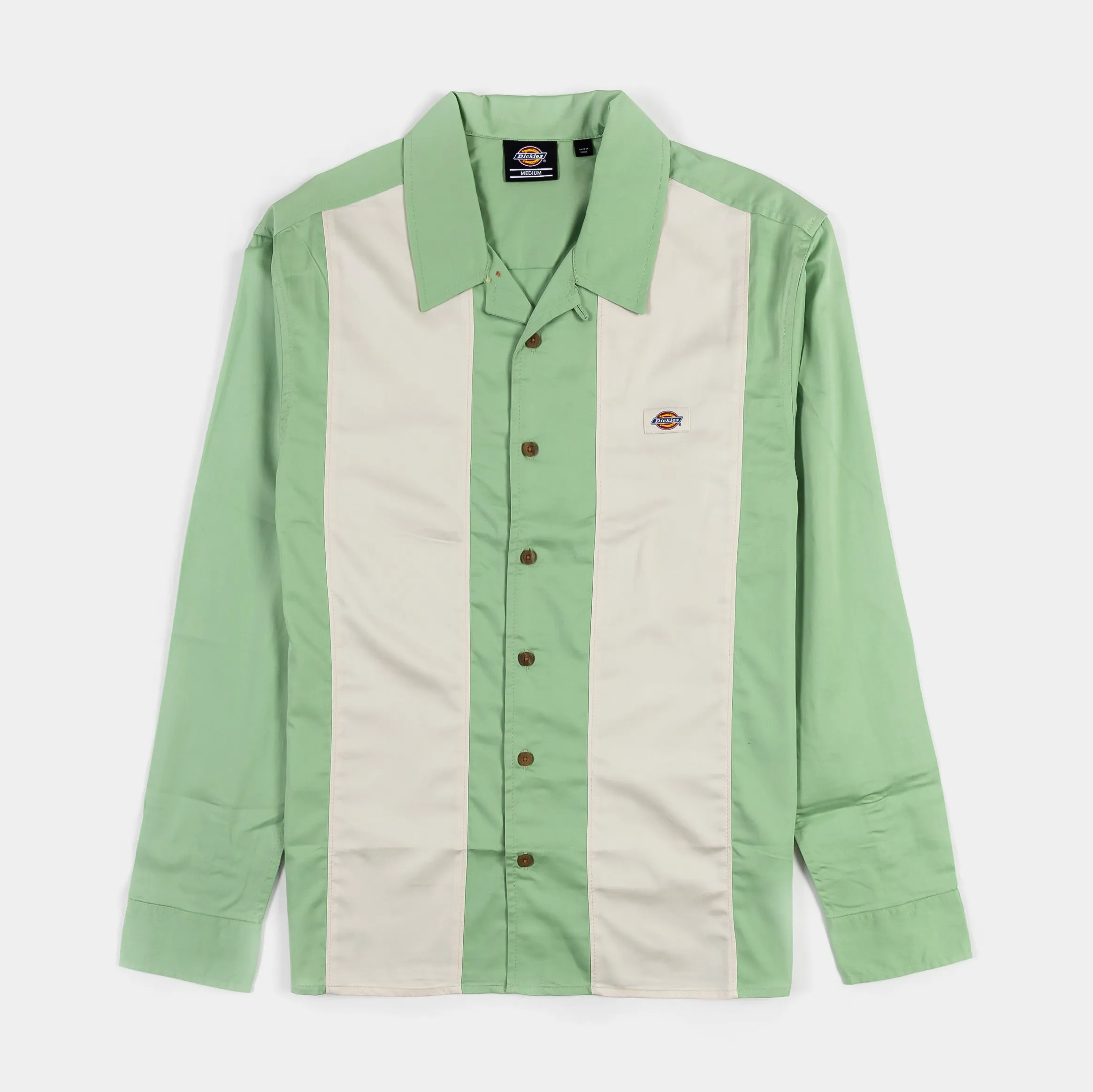 Westover Mens Long Sleeve Shirt (Green/White)
