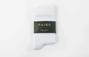 White Calf Length Bamboo Socks