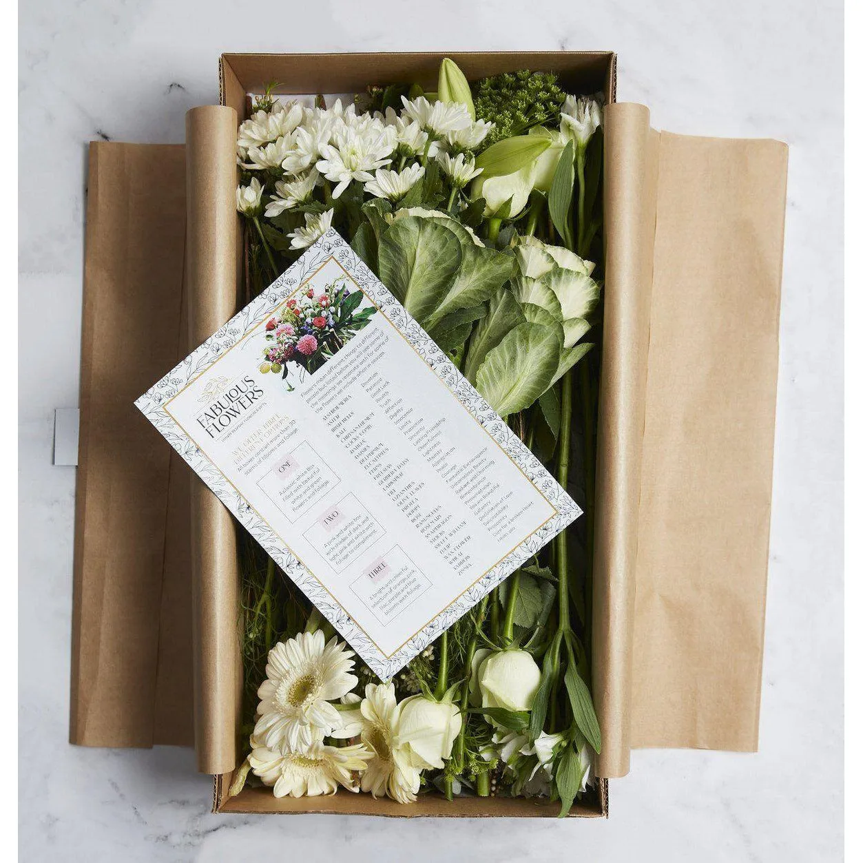 White Flowers in a Box