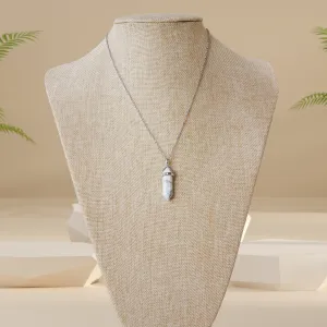 White Howlite Necklace - Silver