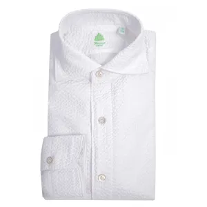 White seersucker slim fit shirt Tokyo Finamore 1925